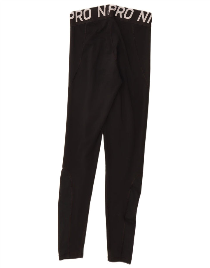 NIKE Womens Dri Fit Graphic Leggings UK 8 Small  Black Polyester
