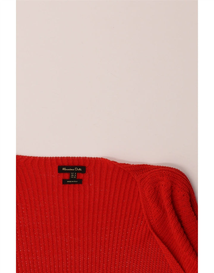 MASSIMO DUTTI Womens Open Cardigan Sweater US 4 Small Red Cotton Vintage Massimo Dutti and Second-Hand Massimo Dutti from Messina Hembry 
