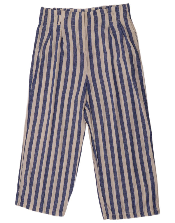 J. Crew Womens Straight Cropped Trousers US 12 Large W32 L25 Blue Striped