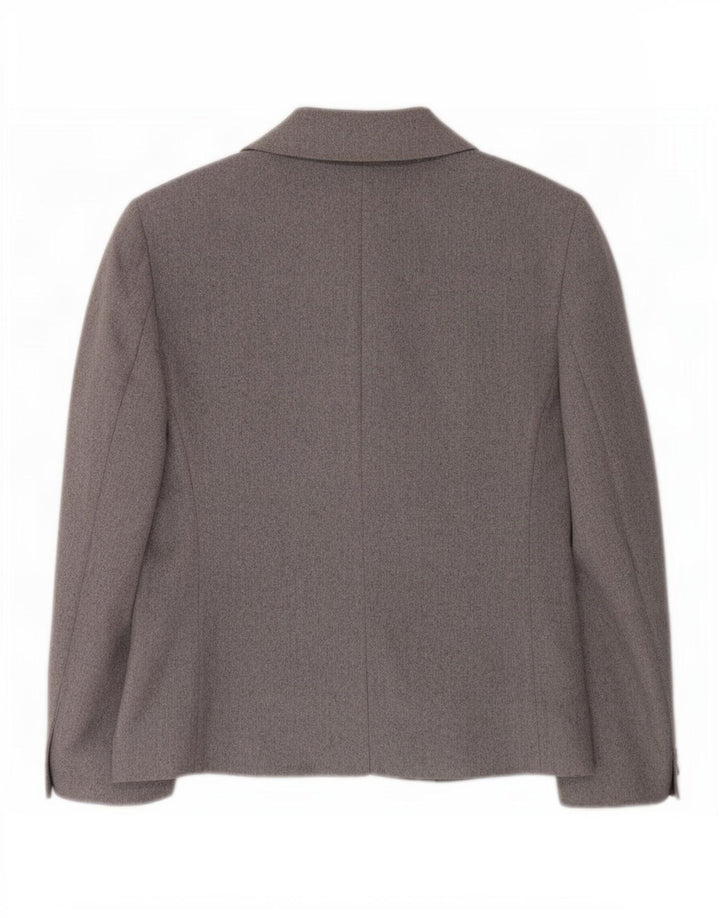 St Michael Womens 1 Button Blazer Jacket UK 14 Large Grey Wool
