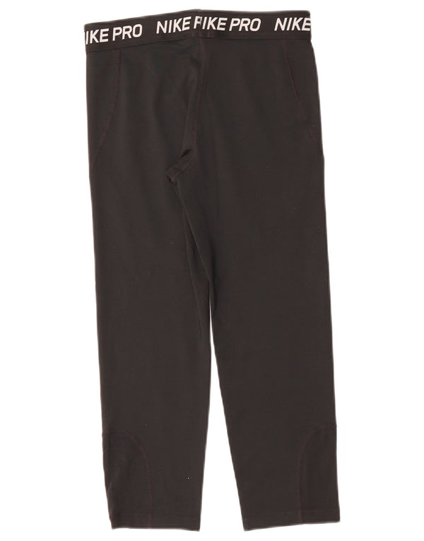 NIKE Girls Dri Fit Graphic Leggings 13-14 Years XL Black