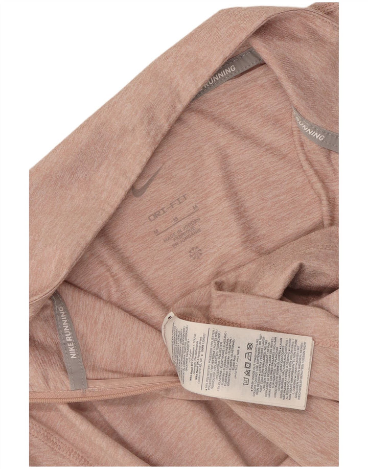 Nike Womens Dri Fit Zip Neck Pullover Tracksuit Top UK 14 Medium Pink