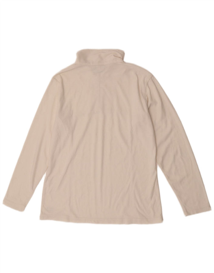 Asics Womens Zip Neck Fleece Jumper UK 14 Medium White Polyester