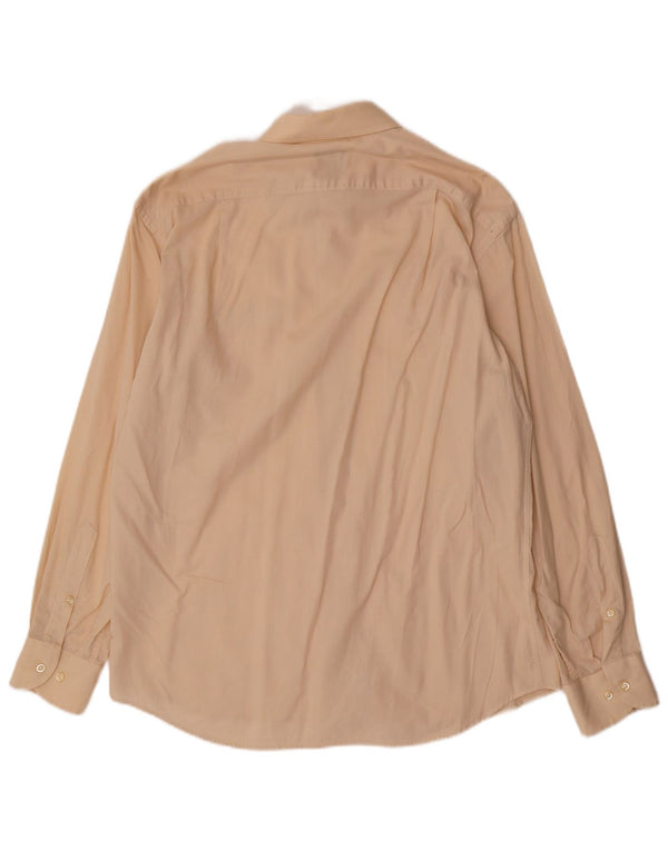 Roccobarocco Mens Shirt Size 15 1/2 39 Medium Beige Cotton