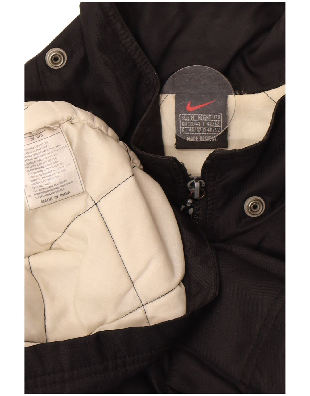 Nike Mens Graphic Windbreaker Coat UK 39/41 Medium Black