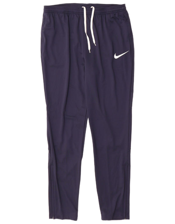 Nike Mens Dri Fit Tracksuit Trousers Large Navy Blue Polyester