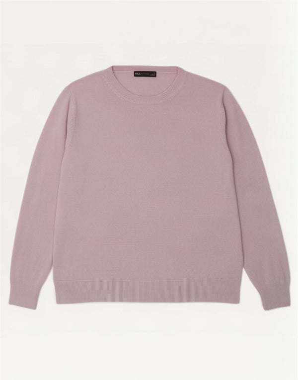 Marks & Spencer Womens Boat Neck Jumper Sweater UK 18 XL Purple Acrylic