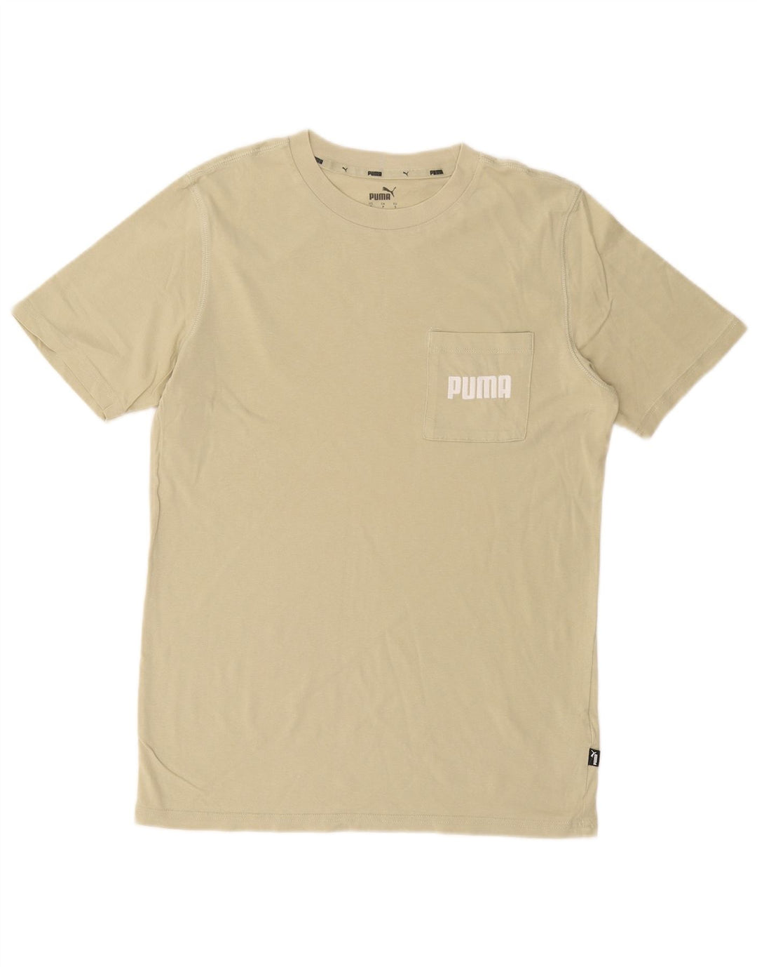 PUMA Mens Graphic T-Shirt Top Small Khaki Cotton