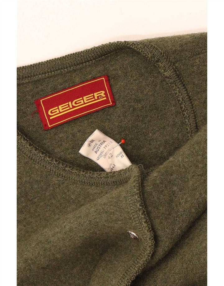 Geiger Womens Cardigan Sweater EU 42 Large Green Wool