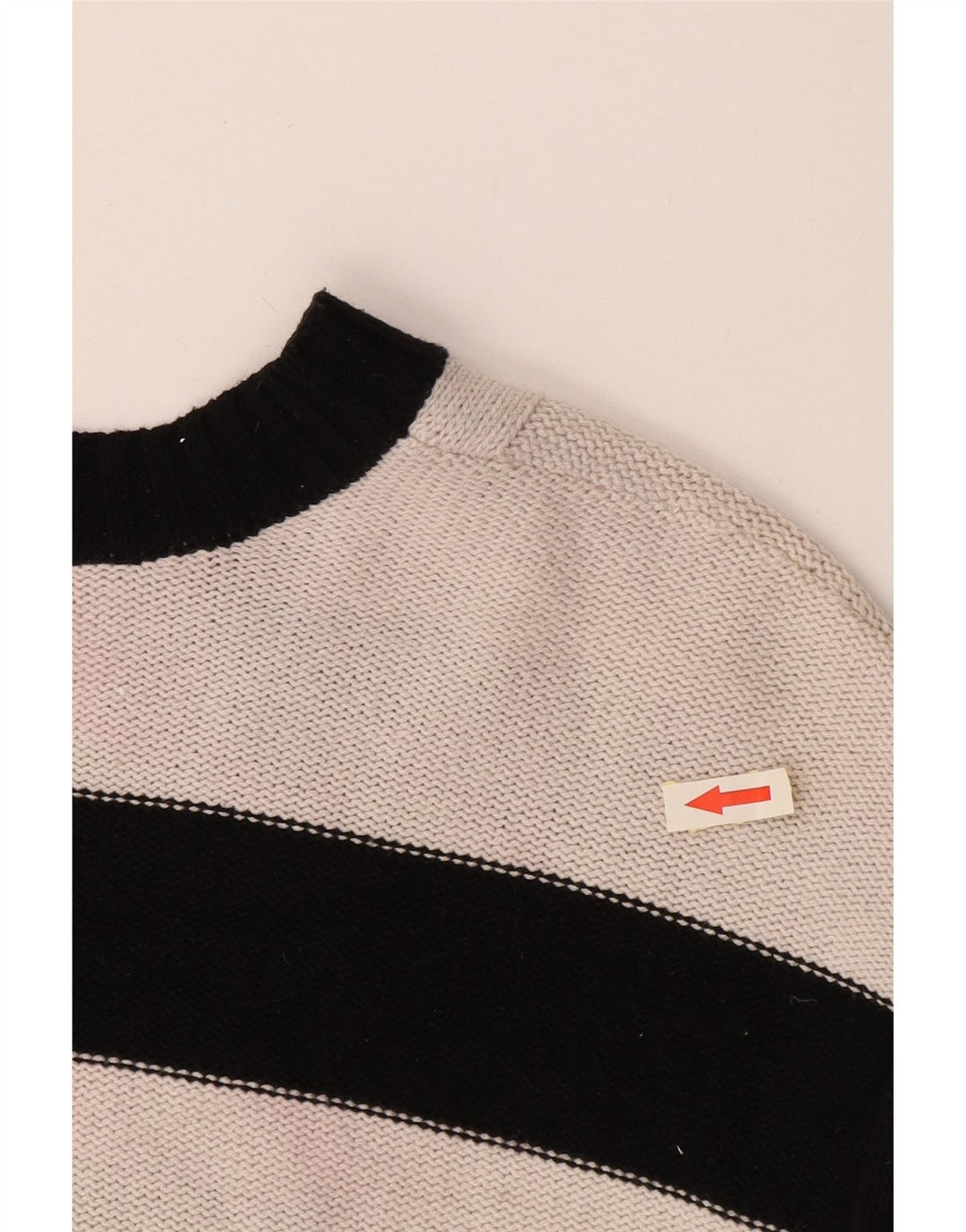 CHAPS Womens Oversized V-Neck Jumper Sweater UK 10 Small Black Striped