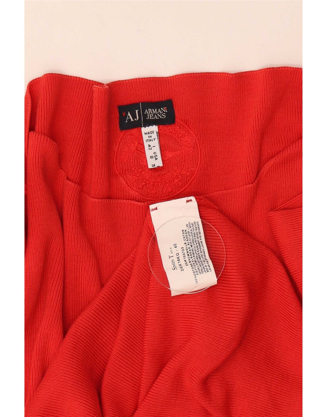 Armani Womens Top 3/4 Sleeve UK 12 Medium Red Cotton