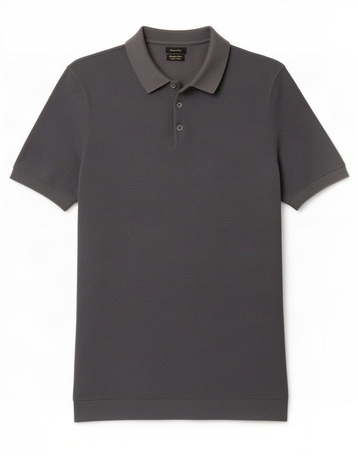 Massimo Dutti Mens Polo Shirt Medium Grey Cotton