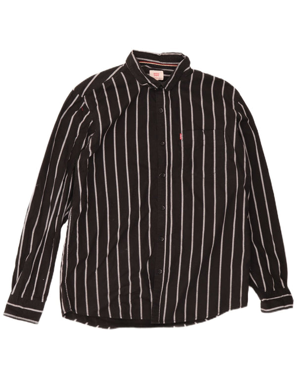 Levi's Mens Slim Fit Shirt 2XL Black Striped