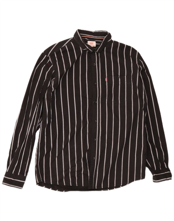 Levi's Mens Slim Fit Shirt 2XL Black Striped