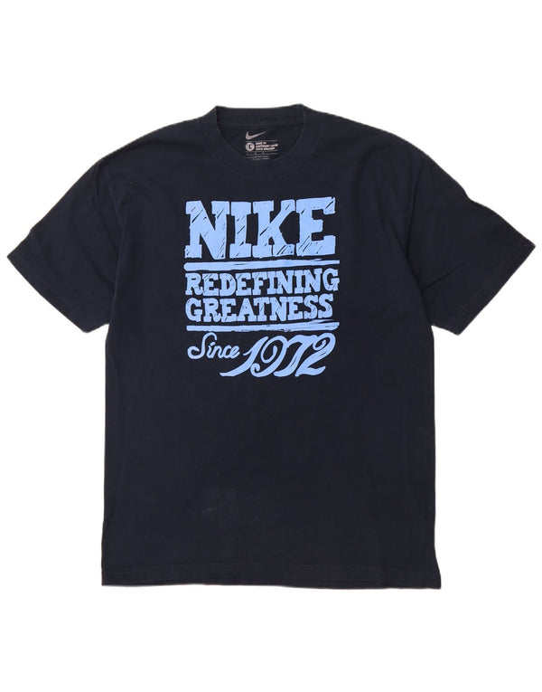 NIKE Mens Loose Fit Graphic T-Shirt Top Large Navy Blue Cotton