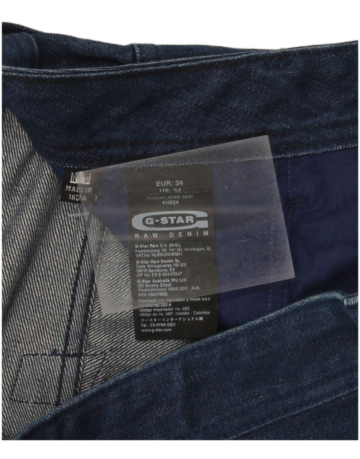 G-Star Mens Denim Shorts W34 Large Navy Blue Cotton