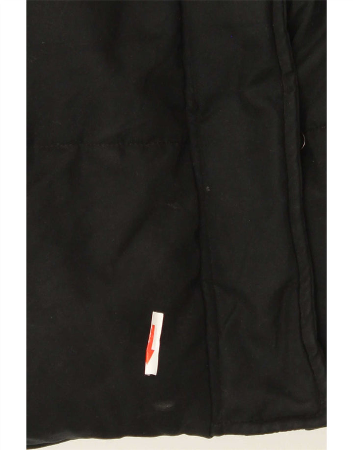 Jack Wills Womens Hooded Padded Jacket UK 14 Large Black Polyester