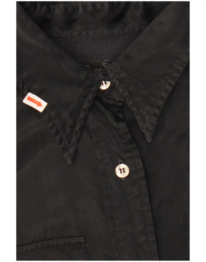 REPLAY Womens Shirt UK 14 Medium Black Viscose