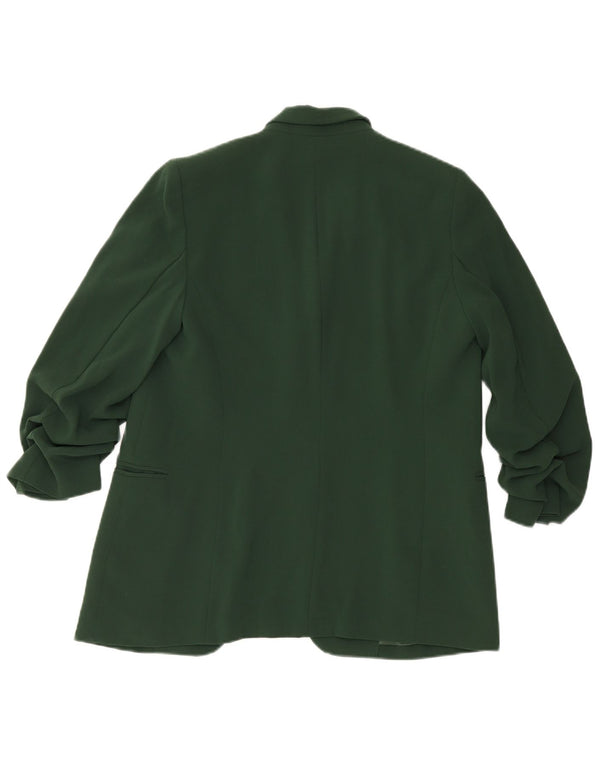 Marks & Spencer Womens 3/4 Sleeve Open Blazer Jacket UK 12 Medium Green