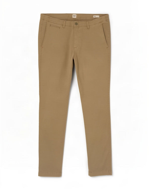 Gap Mens Skinny Chino Trousers W34 L32 Beige Cotton