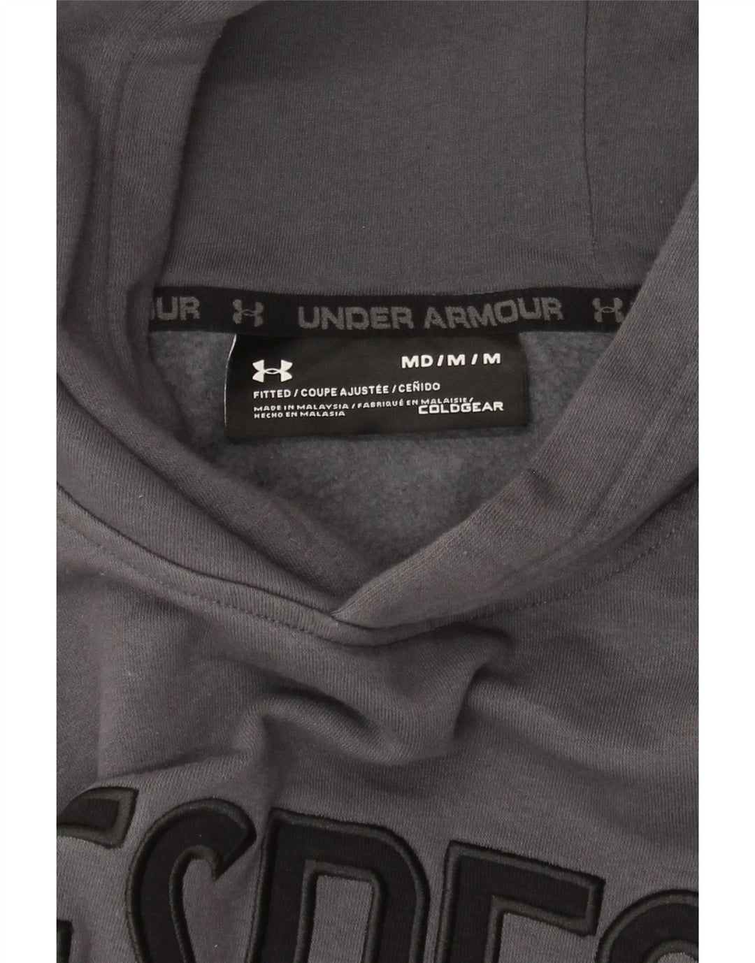 Under Armour Mens Cold Gear Graphic Hoodie Jumper Medium Grey