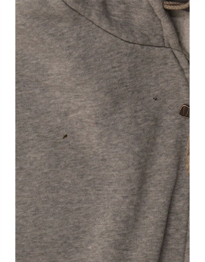 NIKE Mens Zip Hoodie Sweater XL Grey Cotton