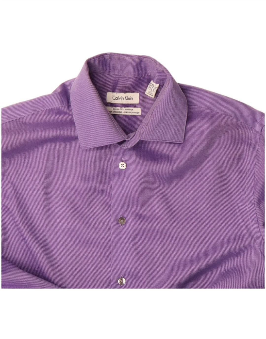 Calvin Klein Mens Classic Fit Shirt Size 15 Medium Purple Cotton