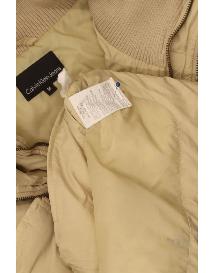 Calvin Klein Jeans Womens Padded Jacket UK 14 Medium Beige Polyester