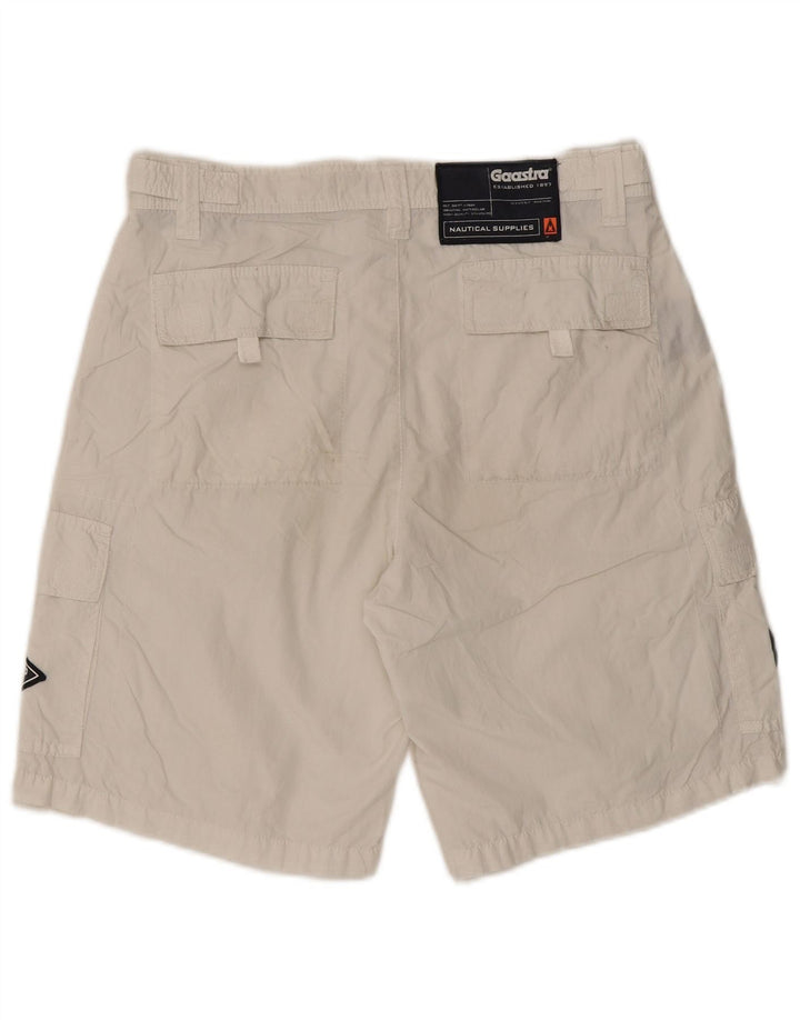 Gaastra Mens Graphic Cargo Shorts Small W29 White Cotton