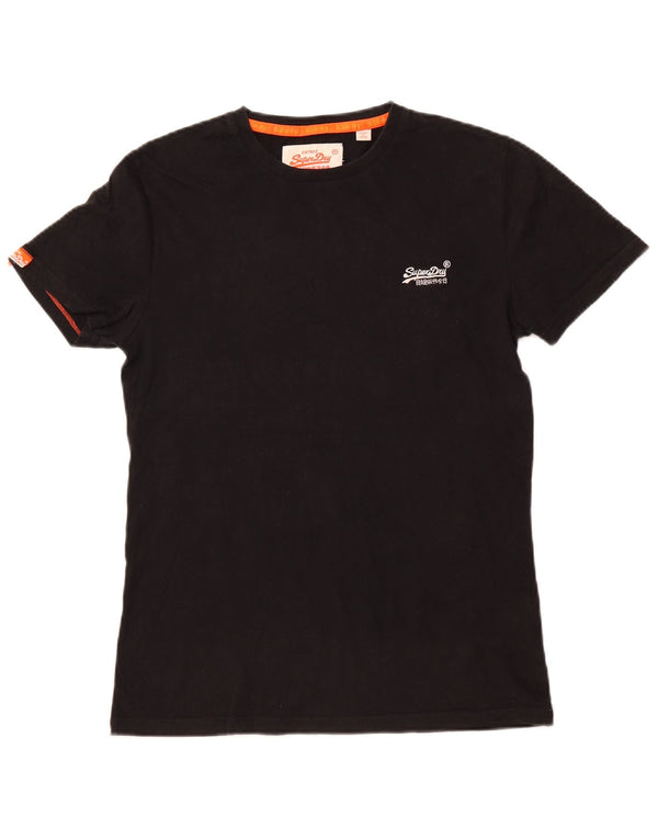 SUPERDRY Mens T-Shirt Top Small Black Cotton