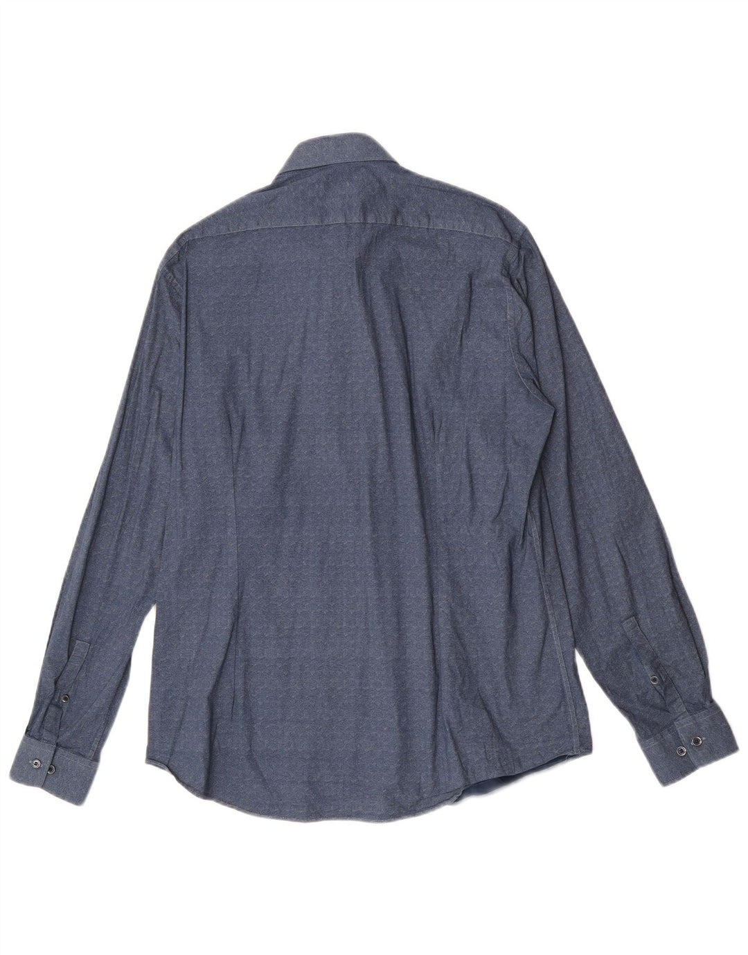 Calvin Klein Mens Abstract Pattern Slim Fit Shirt Size 43 17 XL Navy Blue