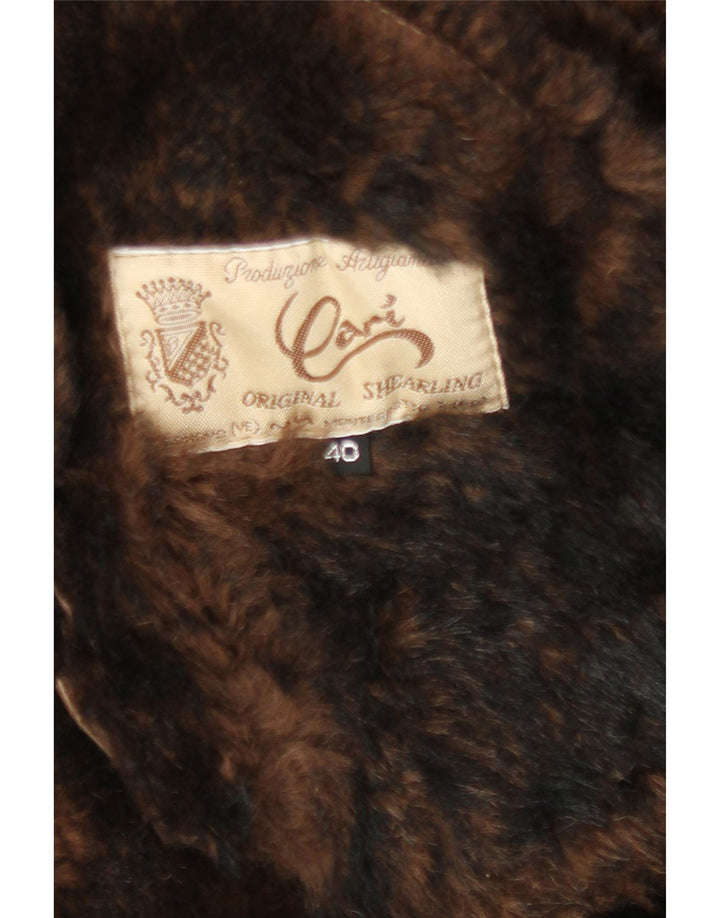 Vintage Womens Shearling Coat EU 40 Medium Brown Shearling