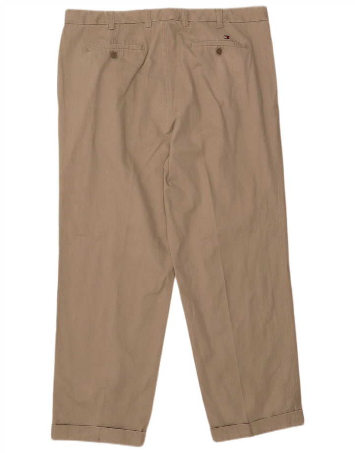 TOMMY HILFIGER Mens Pegged Chino Trousers W42 L32 Beige Cotton