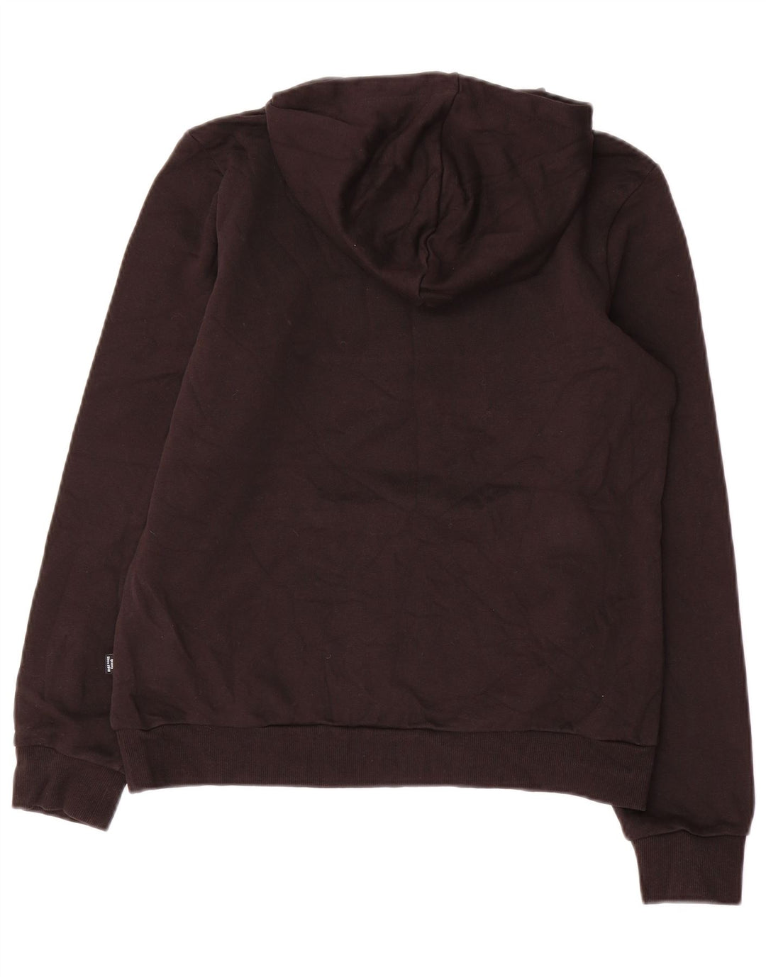 PUMA Womens Graphic Hoodie Jumper UK 14 Medium Black Cotton