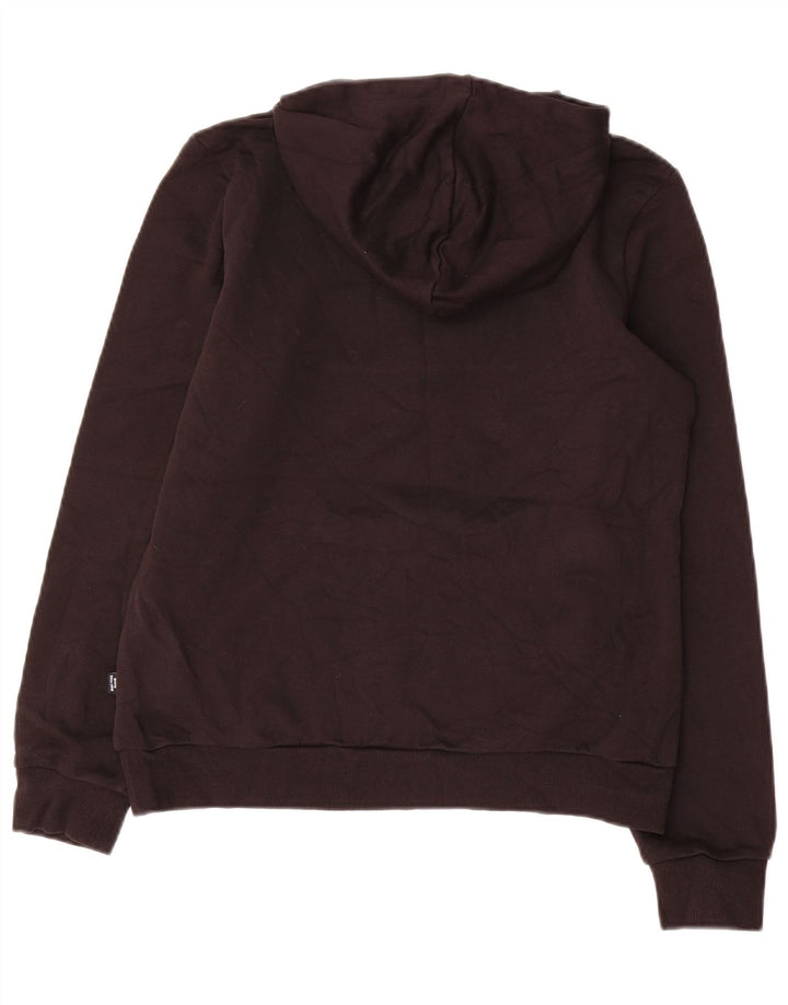 PUMA Womens Graphic Hoodie Jumper UK 14 Medium Black Cotton