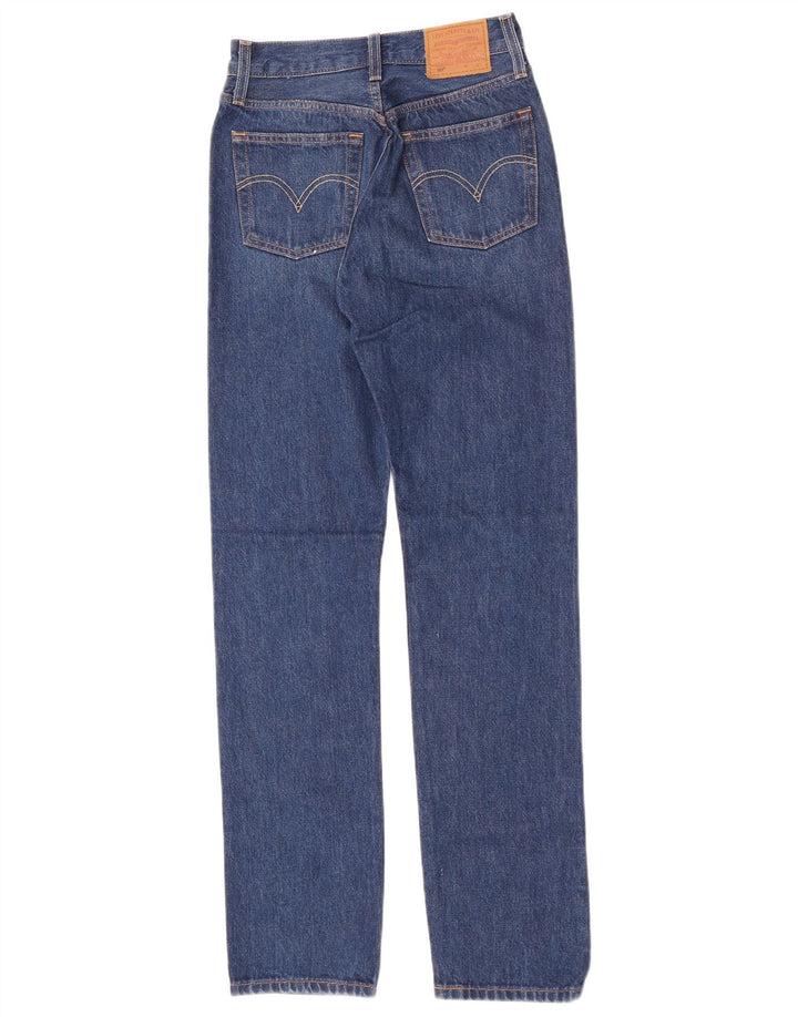 Levi's Womens 501 Straight Jeans W23 L32 Blue Cotton