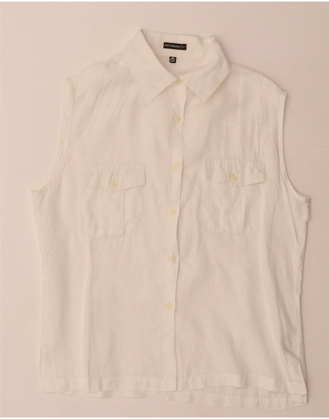 Best Company Womens Sleeveless Shirt Blouse IT 44 Medium White