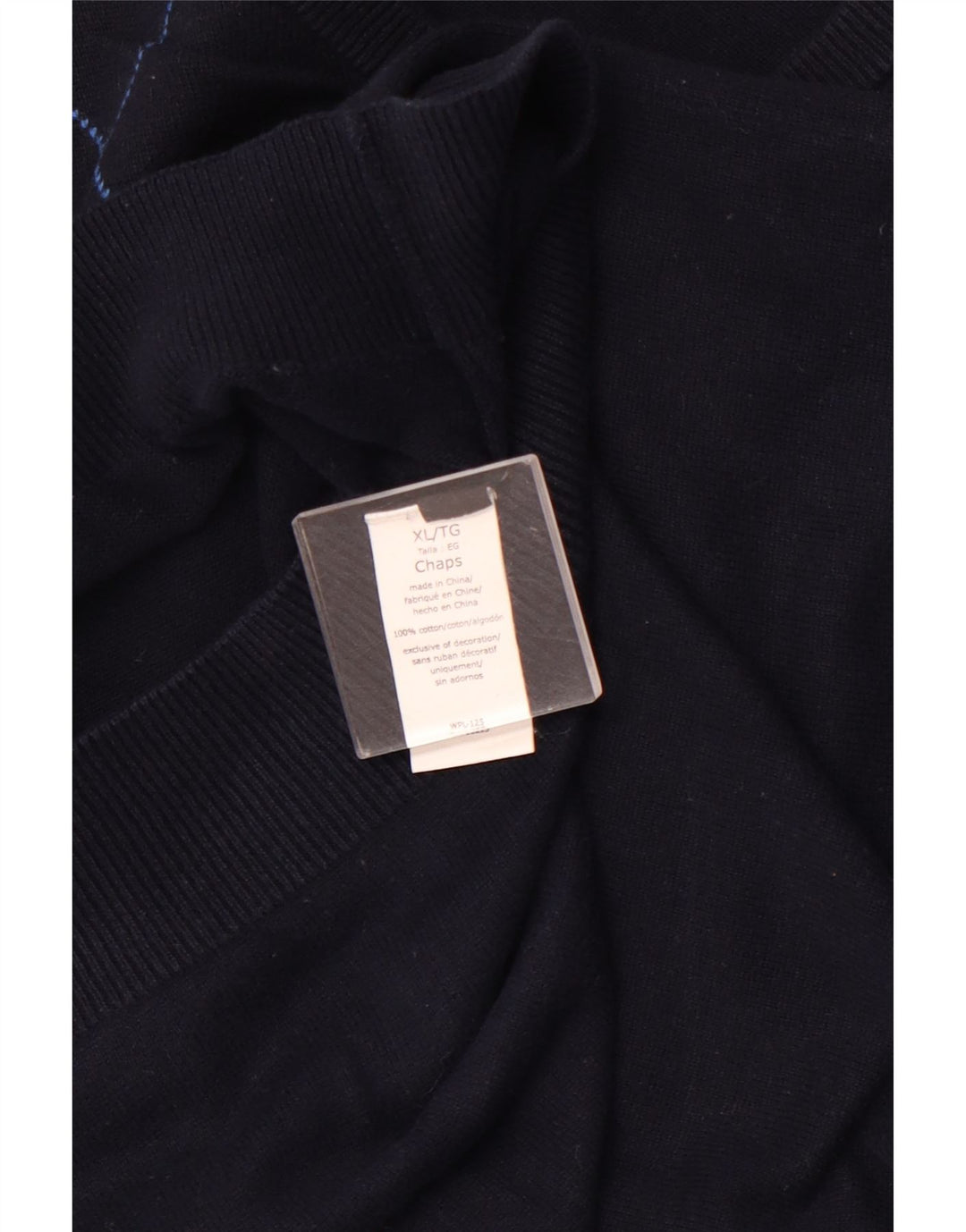 CHAPS Mens Vest Tank Top XL Navy Blue Argyle/Diamond Cotton