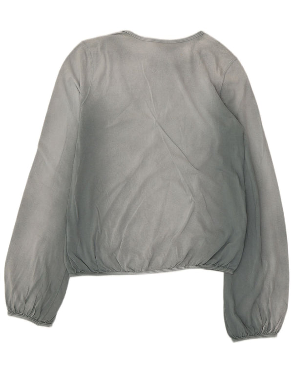 Diesel Womens Crop Top Long Sleeve UK 14 Large Blue Cotton