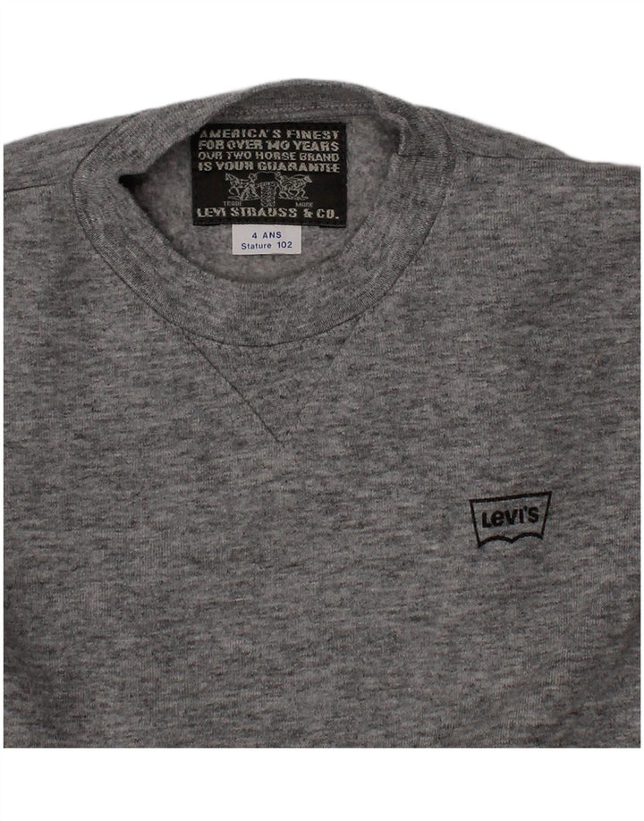 Levi's Boys Sweatshirt Jumper 3-4 Years Grey Flecked