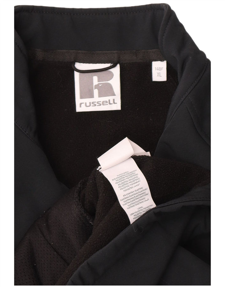 Russell Athletic Womens Graphic Windbreaker Jacket UK 18 XL Black Polyester