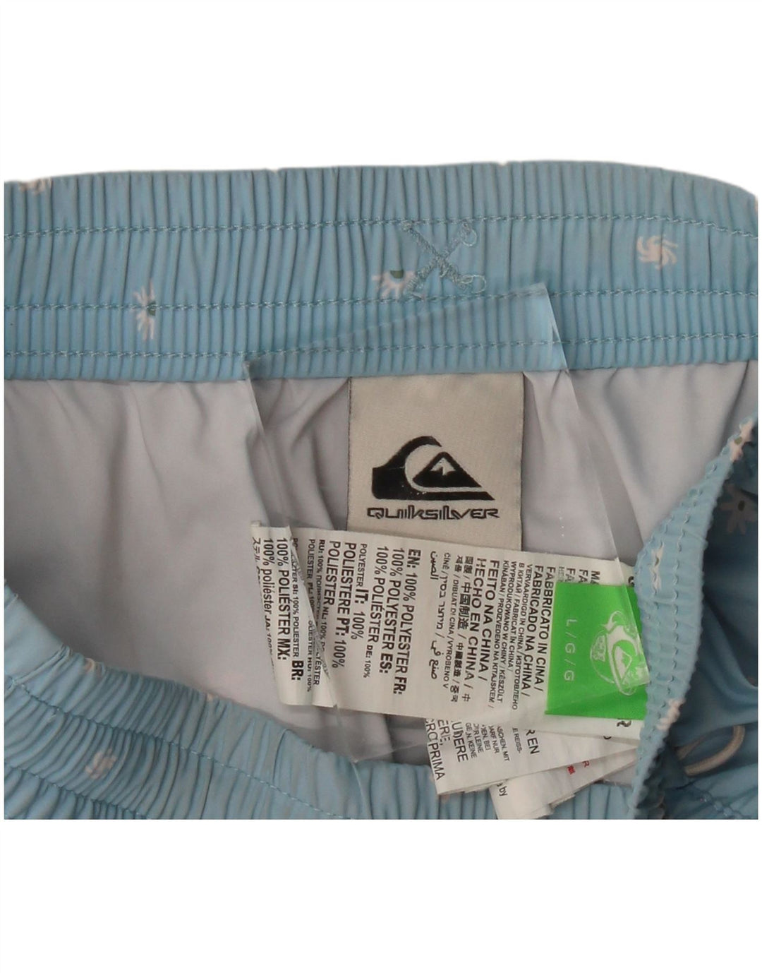 QUIKSILVER Mens Swimming Shorts Large  Blue Floral Polyester