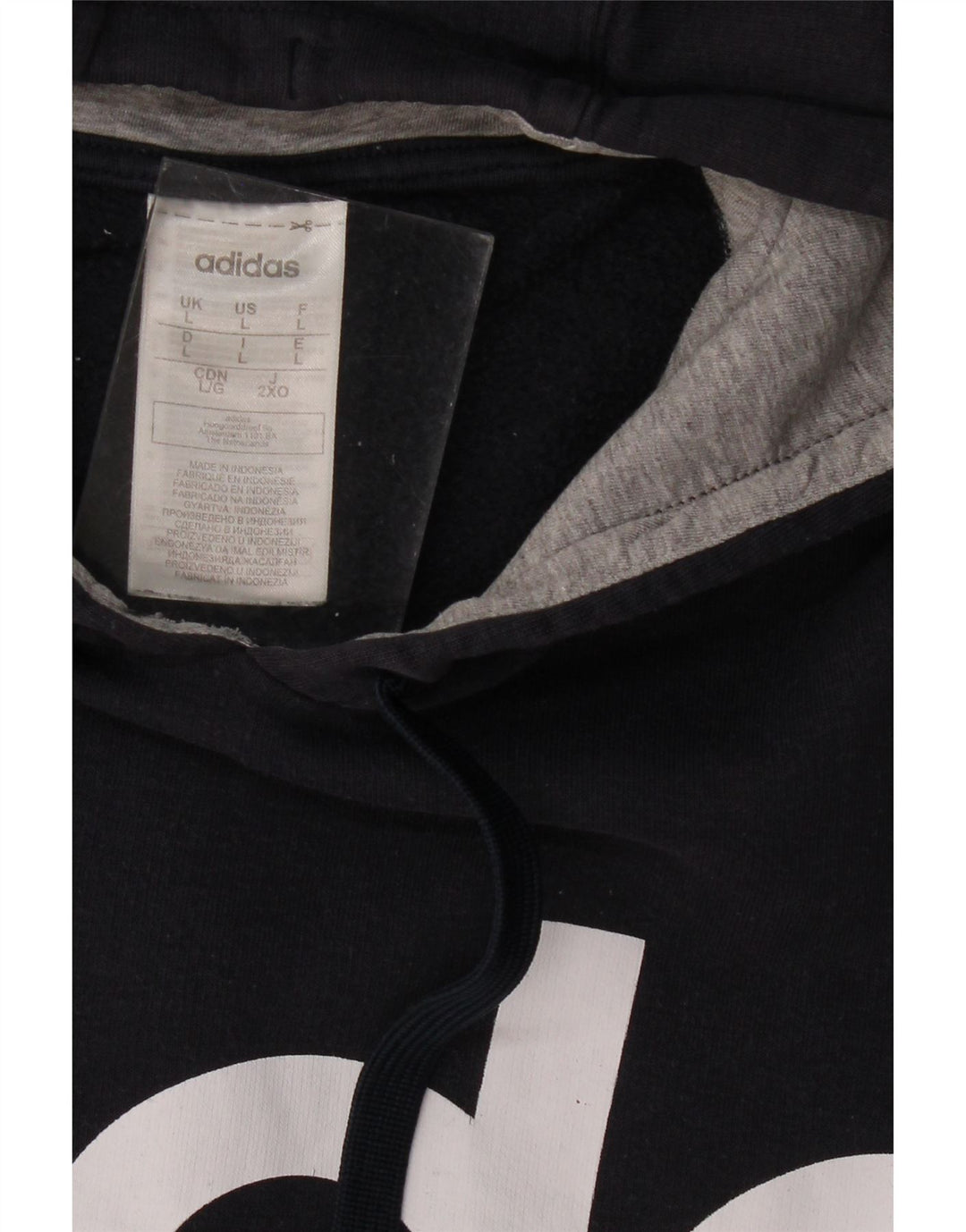 ADIDAS Mens Graphic Hoodie Jumper Large Grey Colourblock Cotton