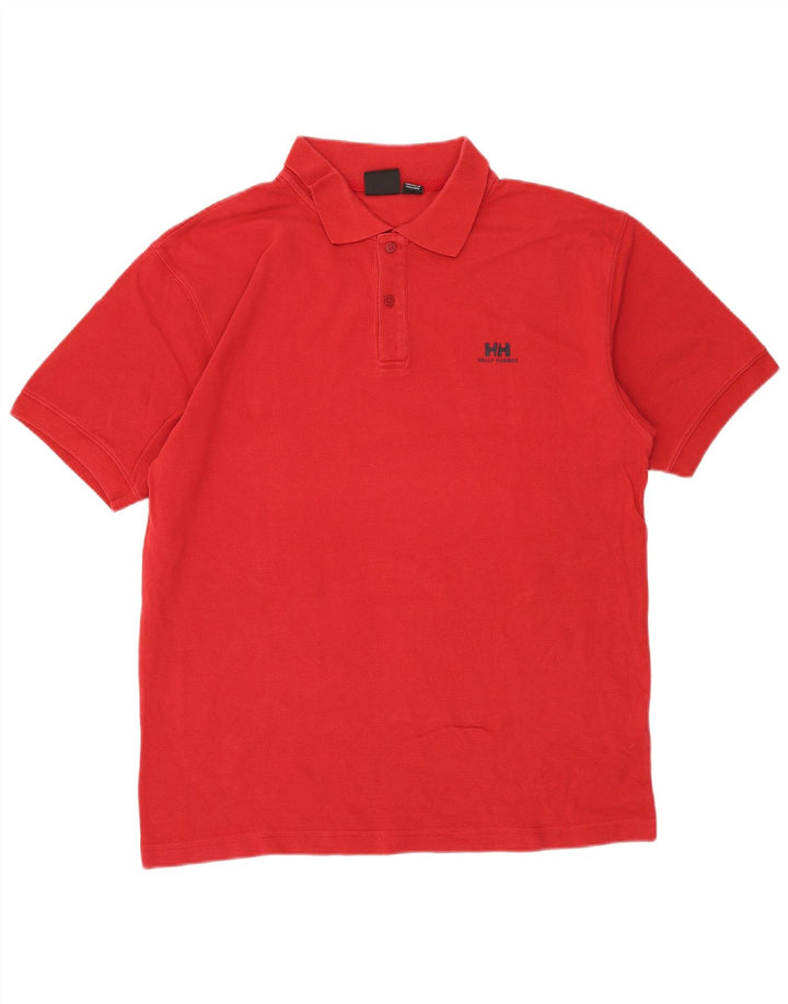 Helly Hansen Mens Polo Shirt Large Red Cotton