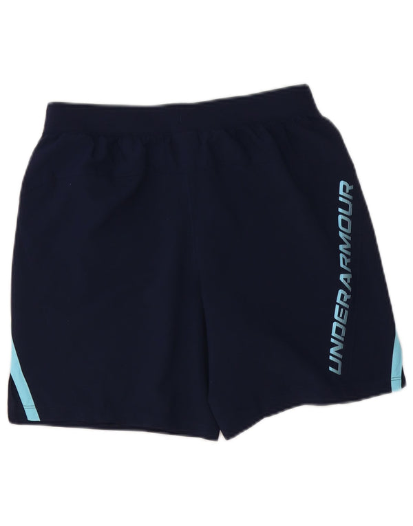 Under Armour Boys Sport Shorts 11-12 Years Large Navy Blue Colourblock