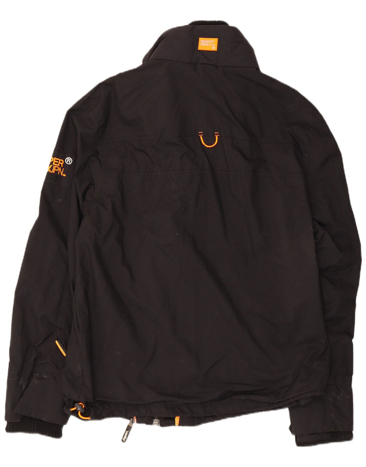 Superdry Womens Engineered Rain Jacket UK 20 2XL Black Nylon