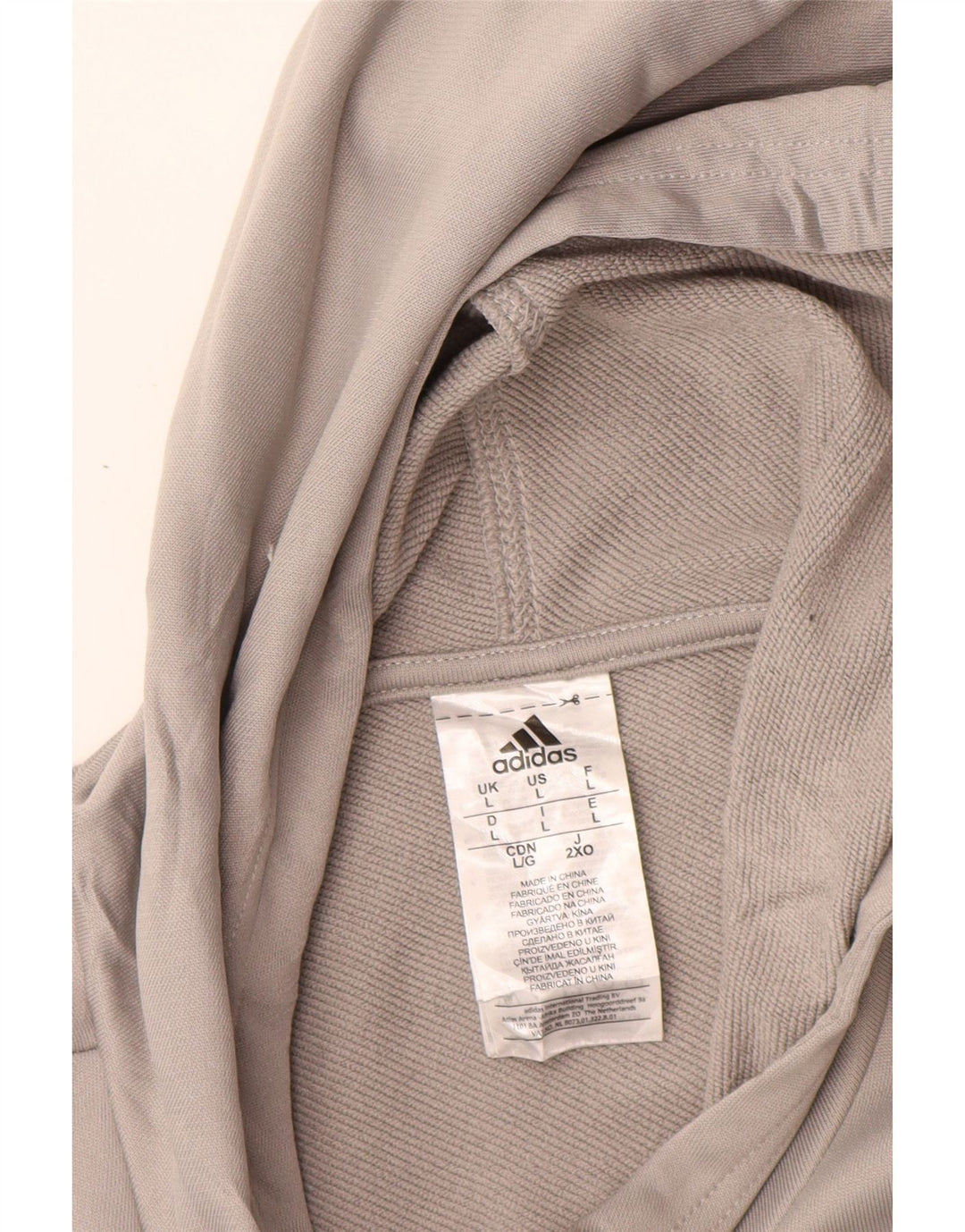 Adidas Mens Tracksuit Top Jacket Large Grey Polyester