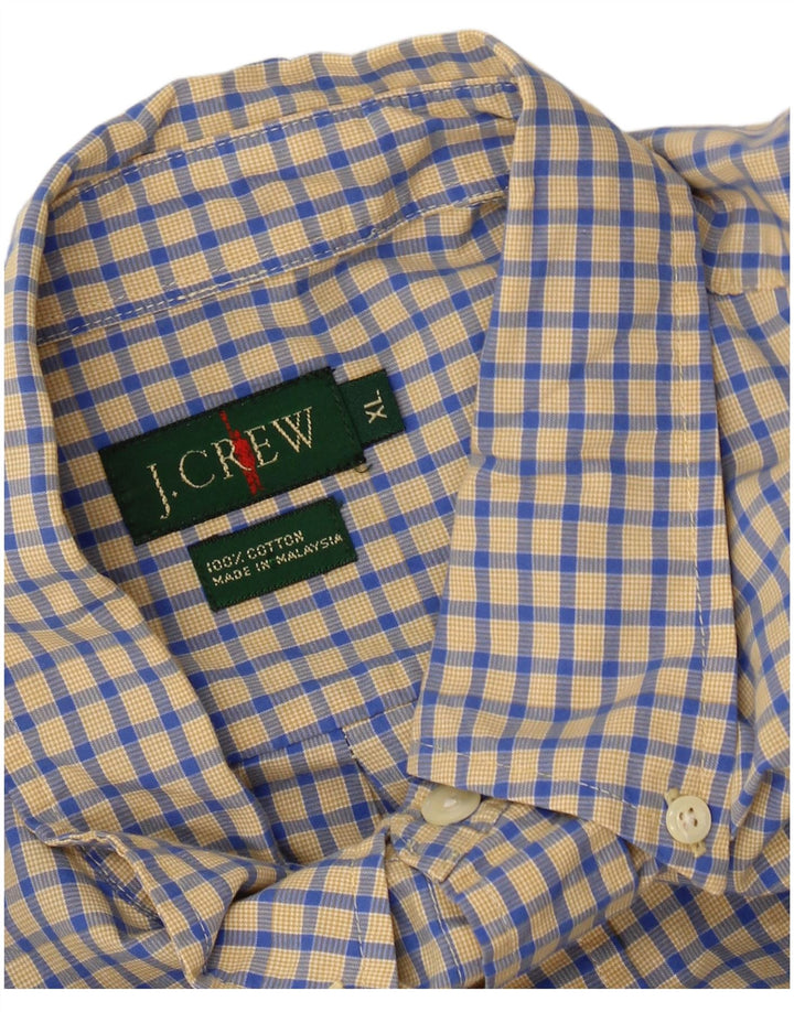 J. CREW Mens Shirt XL Yellow Check Cotton