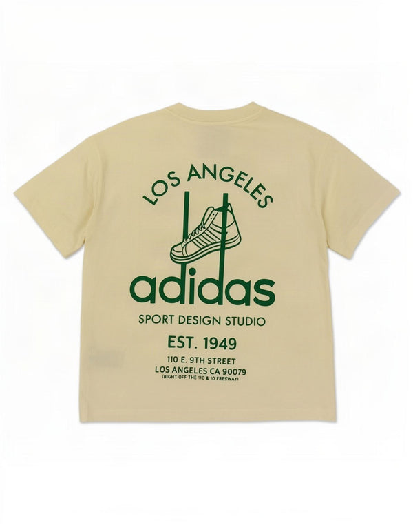Adidas Mens Loose Fit Graphic T-Shirt Top XS Yellow Cotton