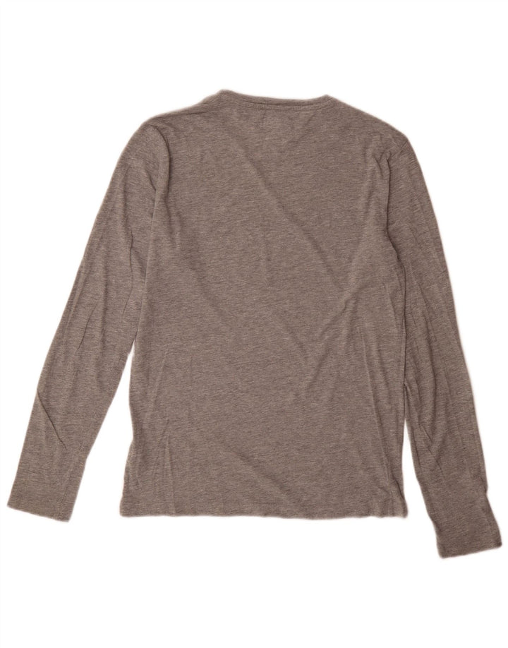Tommy Hilfiger Mens Top Long Sleeve Small Grey Flecked Cotton